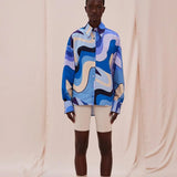 Wave Cotton Long Shirt