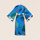 Blue Garden Long Kimono