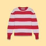 STRIPED  CREW NECK KNIT SWEATER
