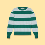 STRIPED  CREW NECK KNIT SWEATER