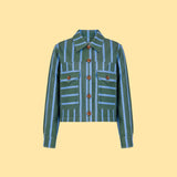 Cropped Button-Up Jacket
