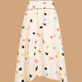 Ocean Dots Linen Maxi Skirt