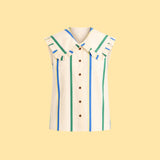 Ruffle Collar Sleeveless Shirt