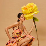 Peach Blossom Balloon Hem Dress
