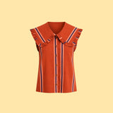 Ruffle Collar Sleeveless Shirt