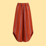 Wide-Leg Pants With Side Gathered Detail