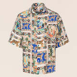 Mare Tiger 100% Linen Short Sleeve Shirt