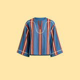 V Neck Blouse With Piping Detail