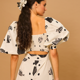 Midnight Tide Puff Sleeve Dress