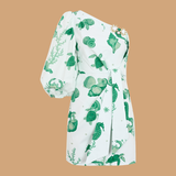 Emerald Reef One-Shoulder Mini Dress