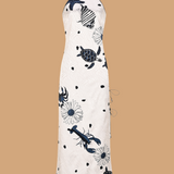 Midnight Ocean Halter Maxi  Dress
