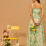 Seafoam Garden Sleeveless Dress with Belt