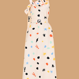 Ocean Dot One Shoulder Maxi  Dress