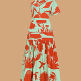 Coral Breeze One-Shoulder Dress