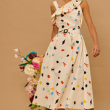 Ocean Dot One Shoulder Maxi  Dress
