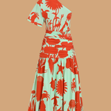 Coral Breeze One-Shoulder Dress