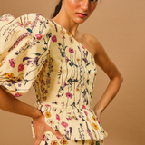 Wildflower One-Shoulder Peplum Top