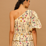 Wildflower One-Shoulder Peplum Top
