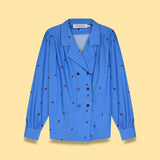 VINTAGE DOUBLE BREASTED COTTON BLOUSE
