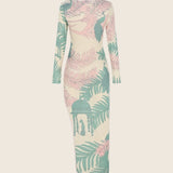 Tropical Peacock Knit Dress