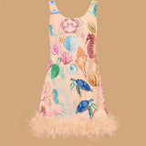 Ocean Bloom Feather Dress
