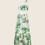 Botanic Garden Cross  Front %100 Linen Dress