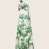 Botanic Garden Cross  Front %100 Linen Dress