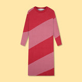 ROUND NECK KNITTED STRAIGHT LONG SLEEVE DRESS