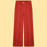 COTTON HIGH WAIST STRAIGHT LEG  PANT