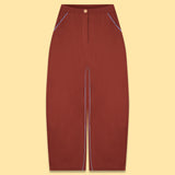 COTTON HIGH WAISTED CROPPED PANT  WITH ELASTICBAND
