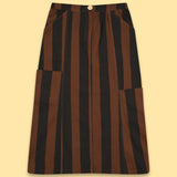 COTTON  HIGH WAIST MIDI SKIRT WITH POCKET DETAIL