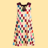 Sleeveless V Neck Dress With Bow Detail