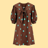 Puff Sleeve Dress With Tie Detail