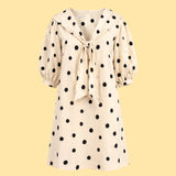 Puff Sleeve Dress With Tie Detail