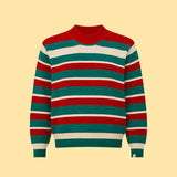 Color Block Sleeve Crew Neck Sweater