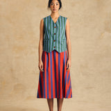 Elastic Waist Midi Skirt