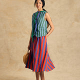 Elastic Waist Midi Skirt