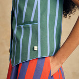Sleeveless V-Neck Vest With Binding Detail