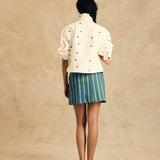 Button-Front Mini Skirt With Pocket Detail
