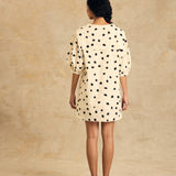 Puff Sleeve Dress With Tie Detail