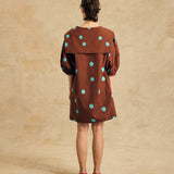 Puff Sleeve Dress With Tie Detail