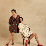 Puff Sleeve Dress With Tie Detail