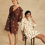 Puff Sleeve Dress With Tie Detail