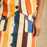 Button-Front Mini Skirt With Pocket Detail