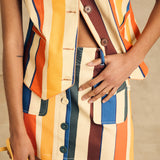 Button-Front Mini Skirt With Pocket Detail