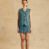 Button-Front Mini Skirt With Pocket Detail
