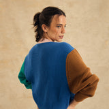 Color Block Sleeve Crew Neck Sweater