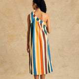 One-Shoulder Midi Dress With Bow Detail