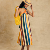 One-Shoulder Midi Dress With Bow Detail