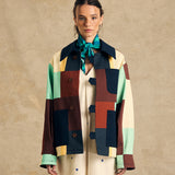 Colorblock Button-Up Jacket